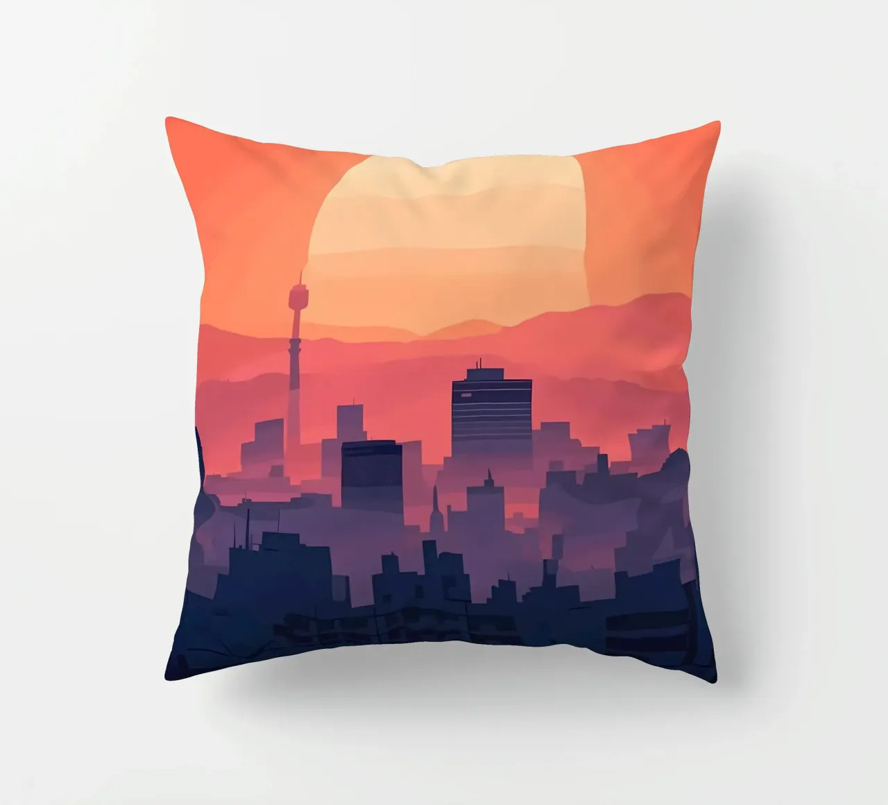 Tramonto sul cielo di Hiroshima cuscino da Ginnery