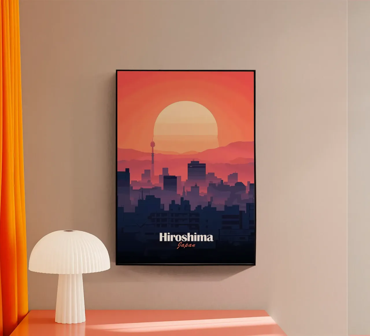 Tramonto sul cielo di Hiroshima plexiglass da Ginnery