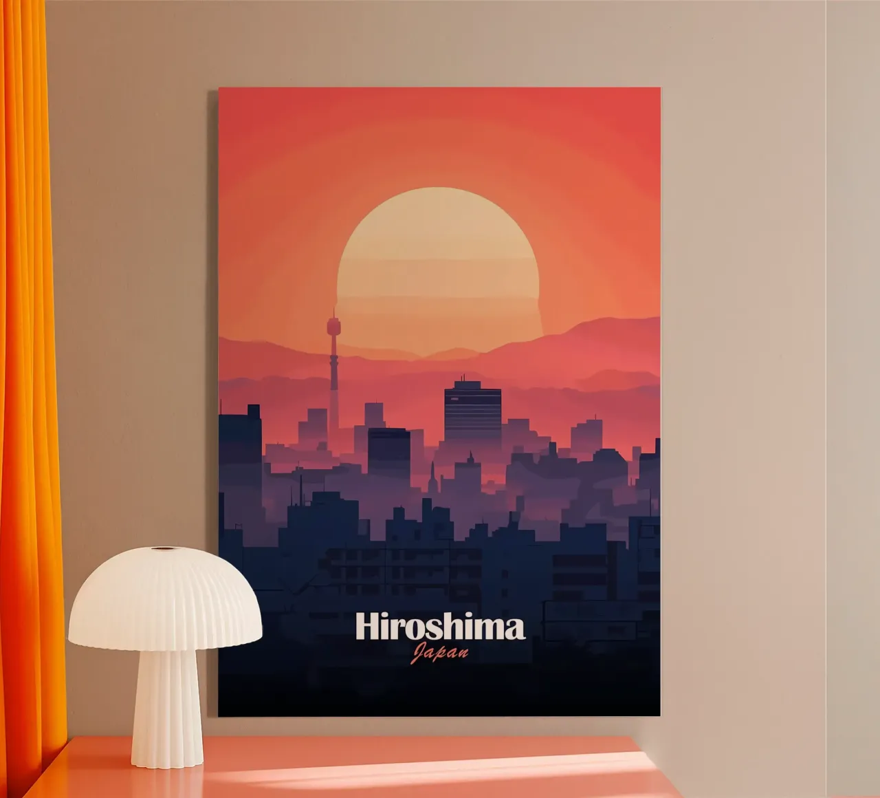 Tramonto sul cielo di Hiroshima plexiglass da Ginnery