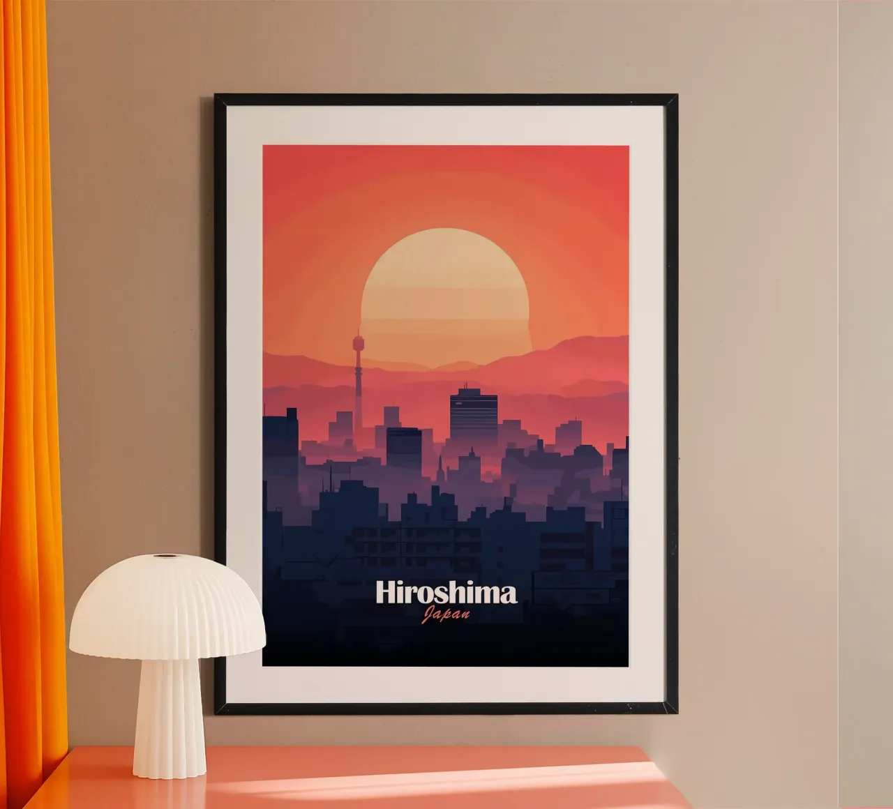 Tramonto sul cielo di Hiroshima carta hahnemühle da Ginnery