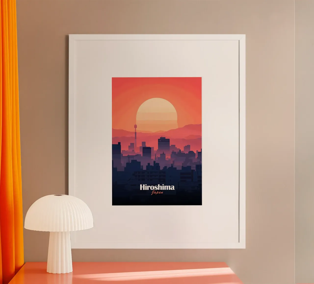 Tramonto sul cielo di Hiroshima carta hahnemühle da Ginnery
