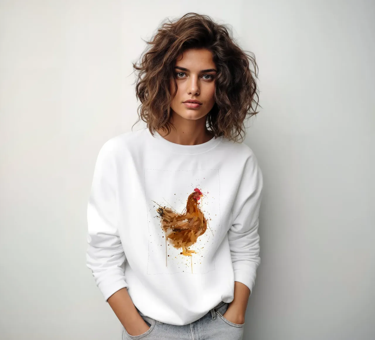 Pollo a la acuarela sudadera de Allaire