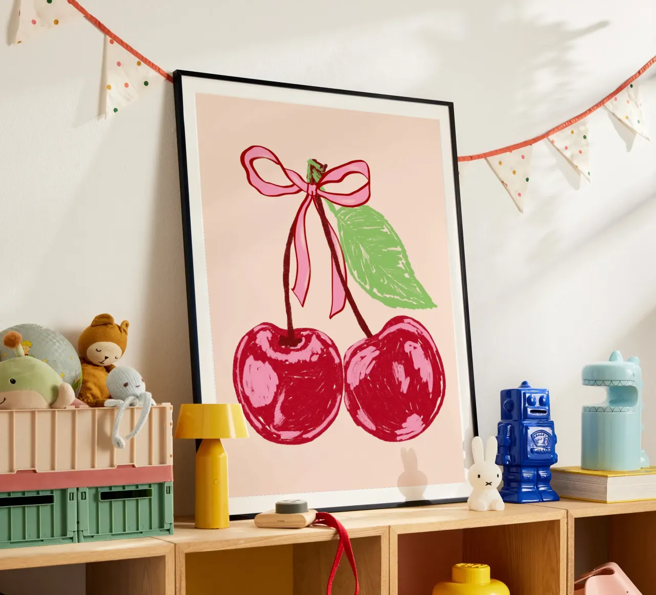 Ciliegia Coquette poster con telaio in plastica da EDMPROJECT