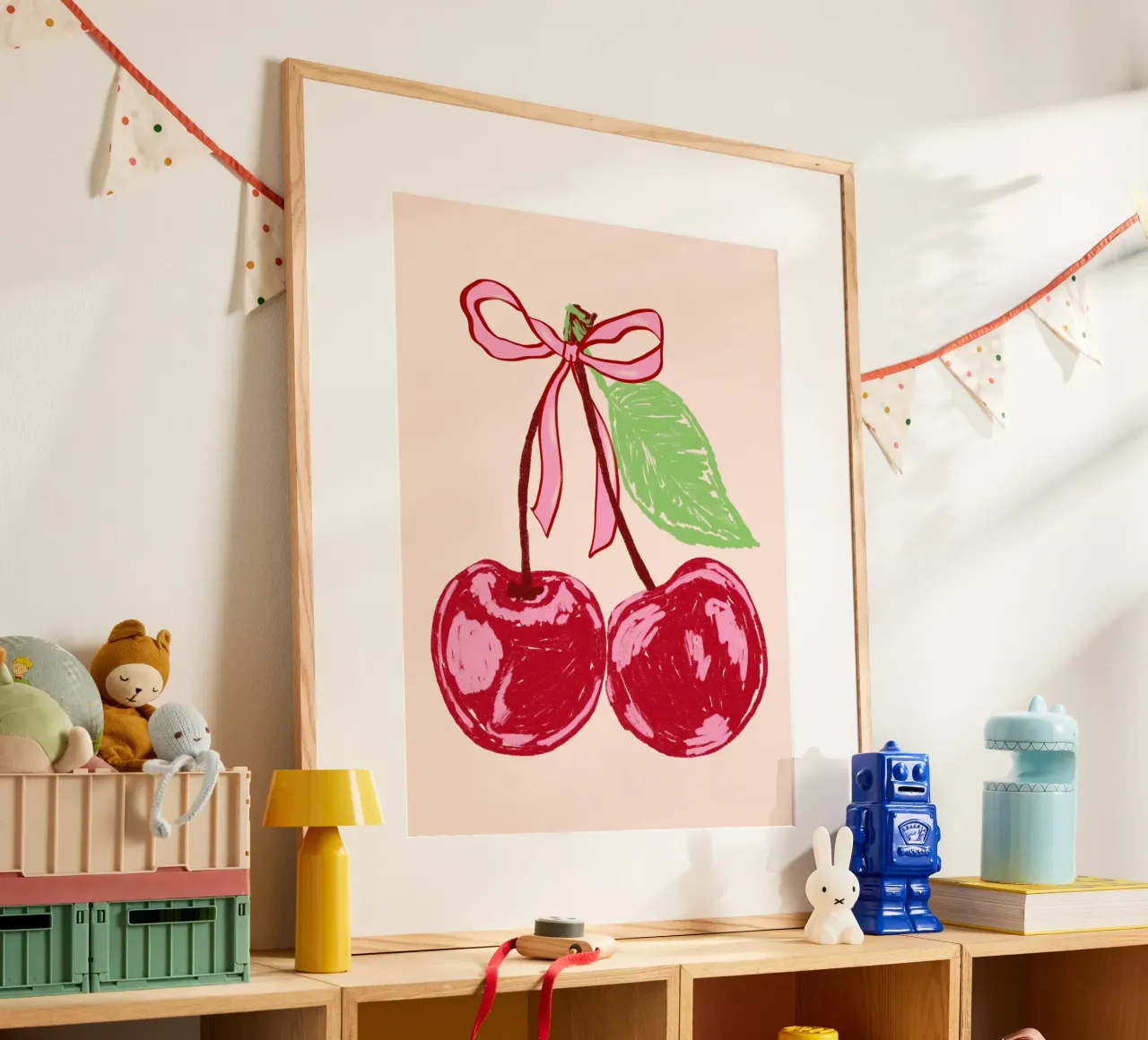 Ciliegia Coquette poster con telaio in plastica da EDMPROJECT