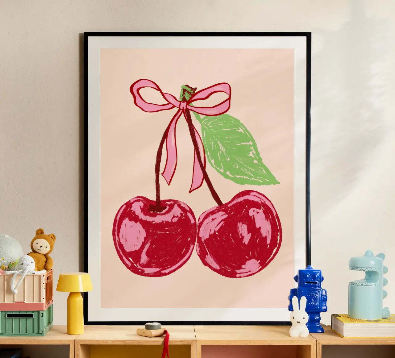 Ciliegia Coquette poster con telaio in plastica da EDMPROJECT