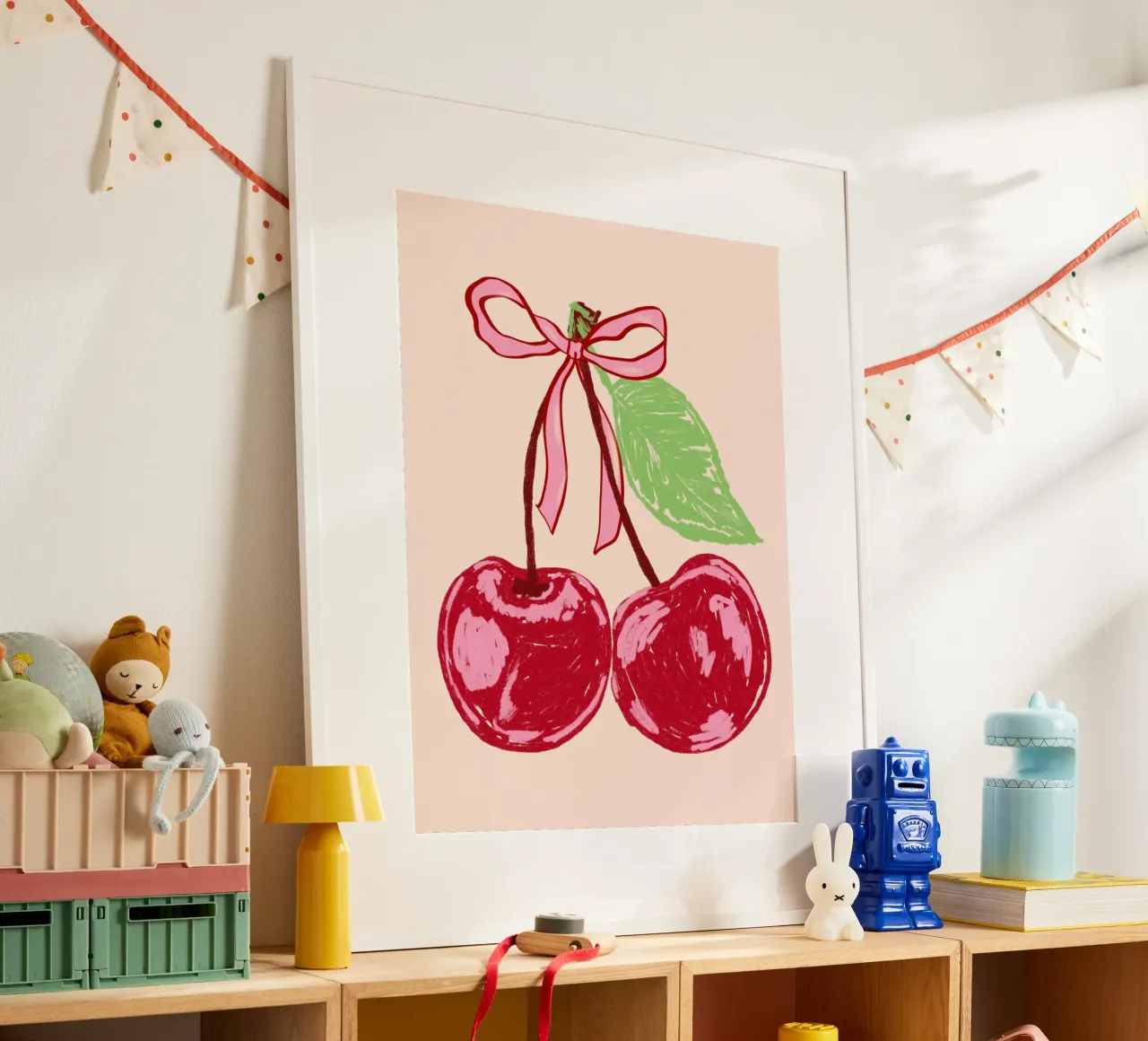 Ciliegia Coquette poster con telaio in plastica da EDMPROJECT