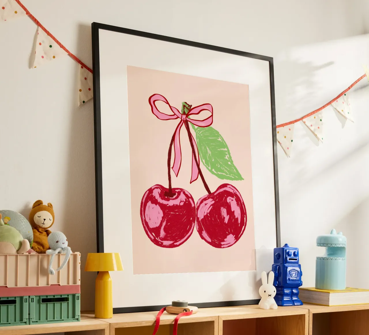 Ciliegia Coquette poster con telaio in plastica da EDMPROJECT