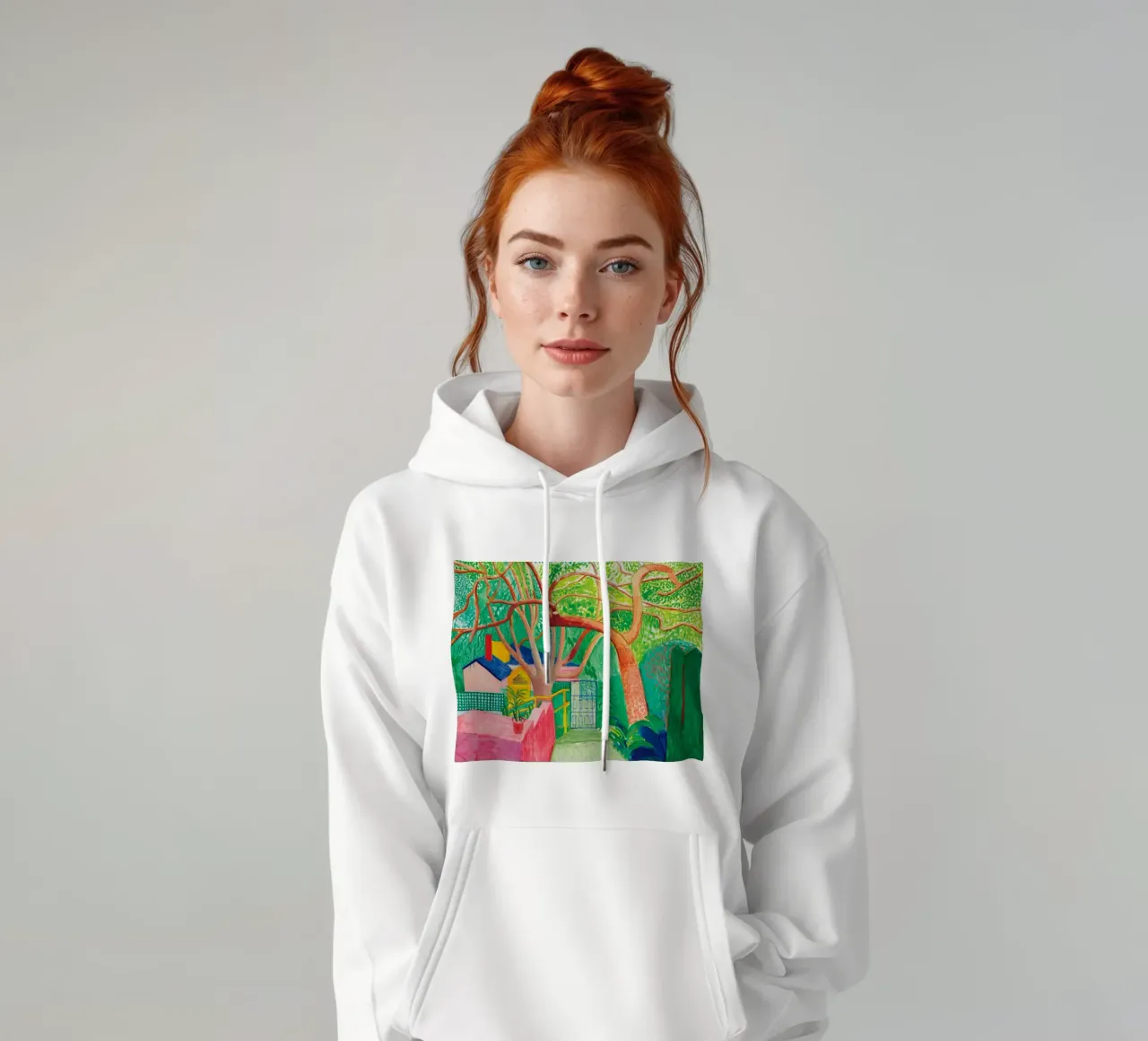 Shady trees in front of the house - David hockney Hoodie von Perdana shop
