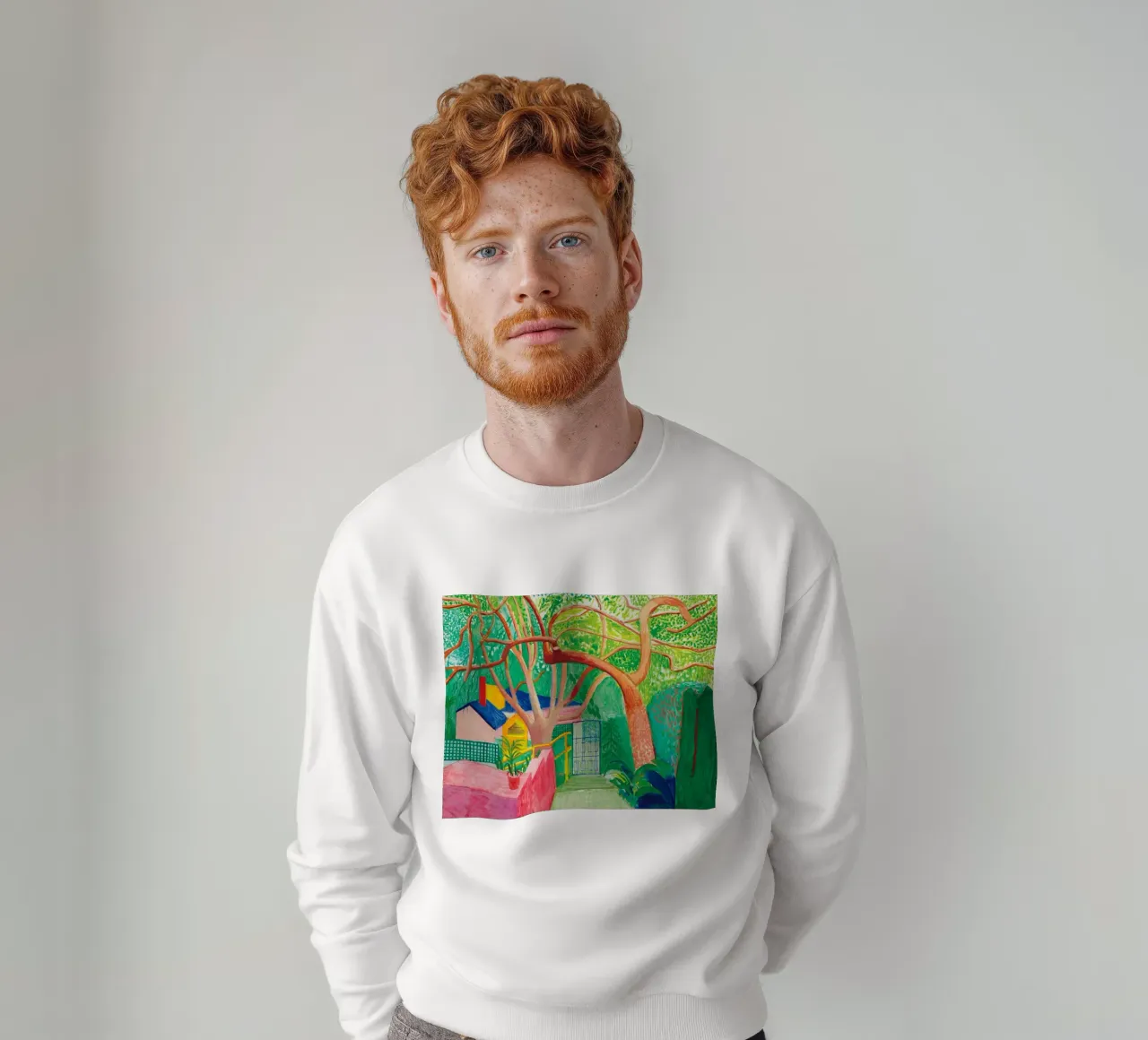 Shady trees in front of the house - David hockney sudadera de Perdana shop