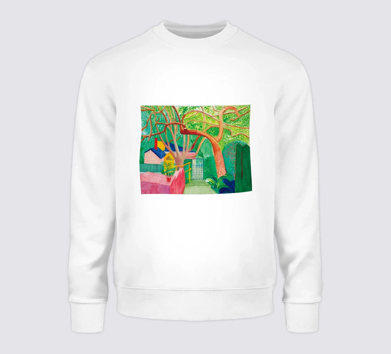 Shady trees in front of the house - David hockney felpa da Perdana shop