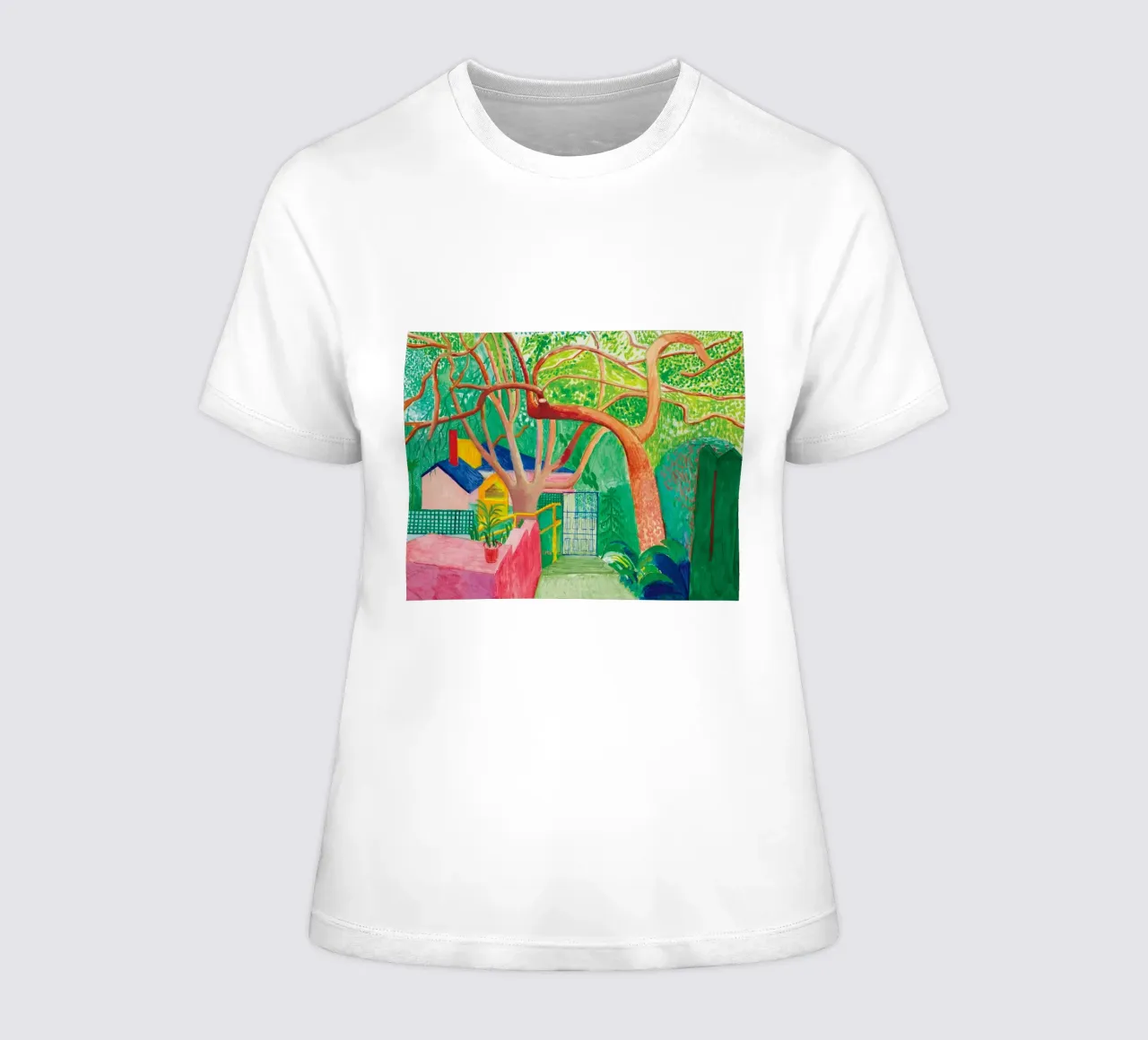 Shady trees in front of the house - David hockney t-shirt da donna da Perdana shop