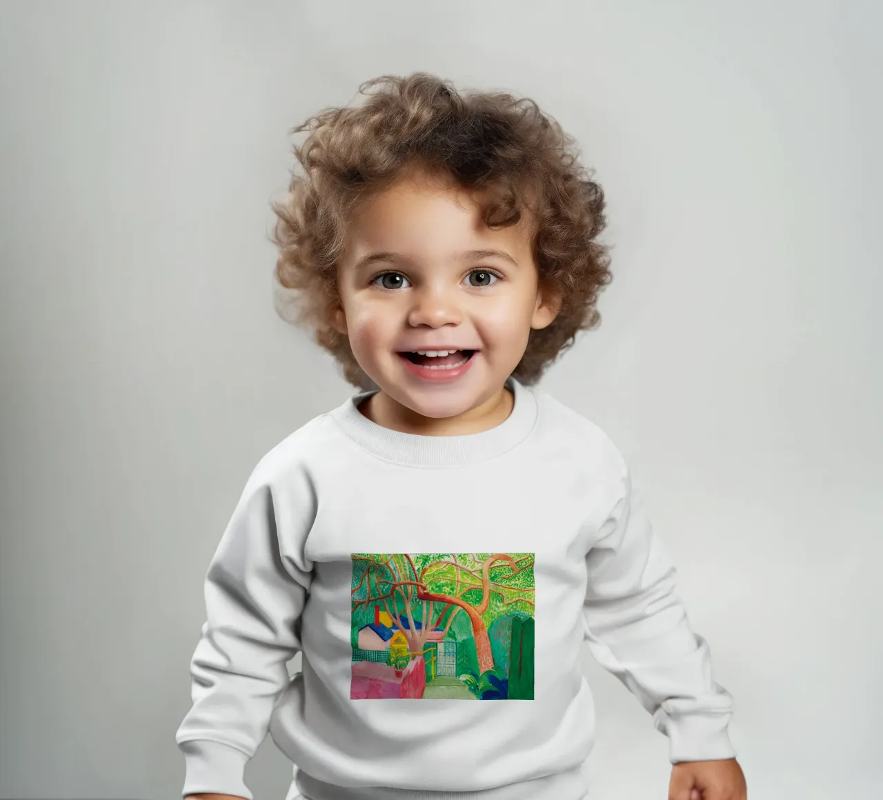 Shady trees in front of the house - David hockney sudadera de bebé de Perdana shop