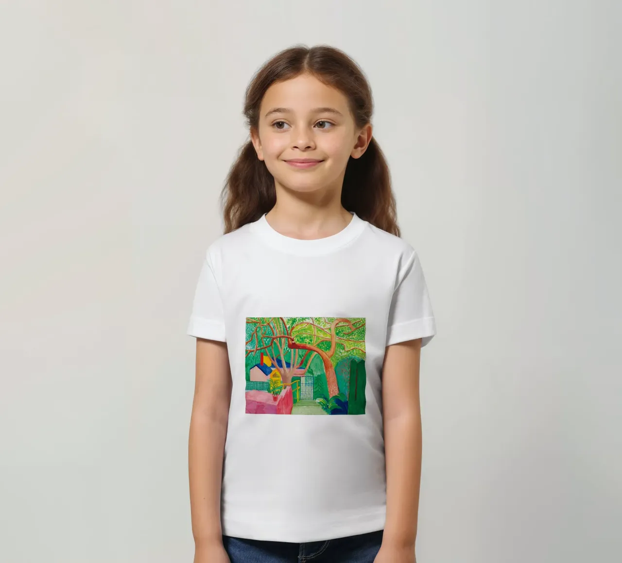Shady trees in front of the house - David hockney t-shirt bambini da Perdana shop