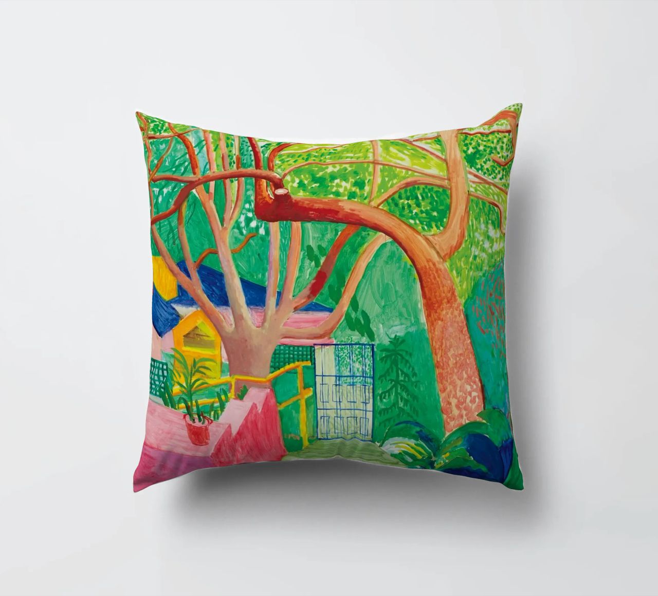 Shady trees in front of the house - David hockney cuscino da Perdana shop
