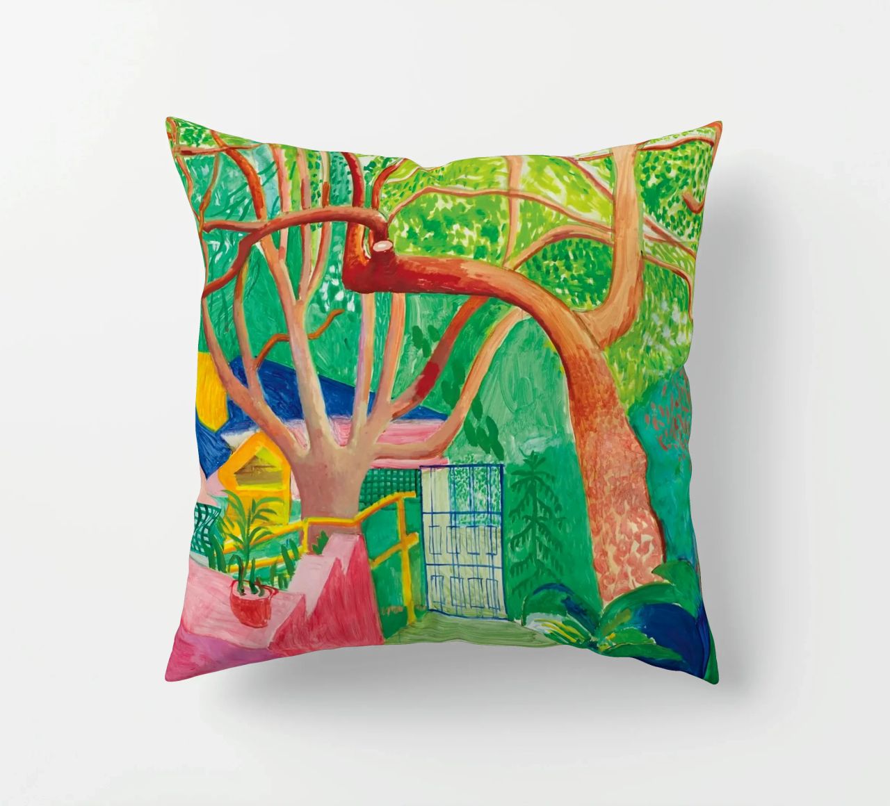 Shady trees in front of the house - David hockney cuscino da Perdana shop