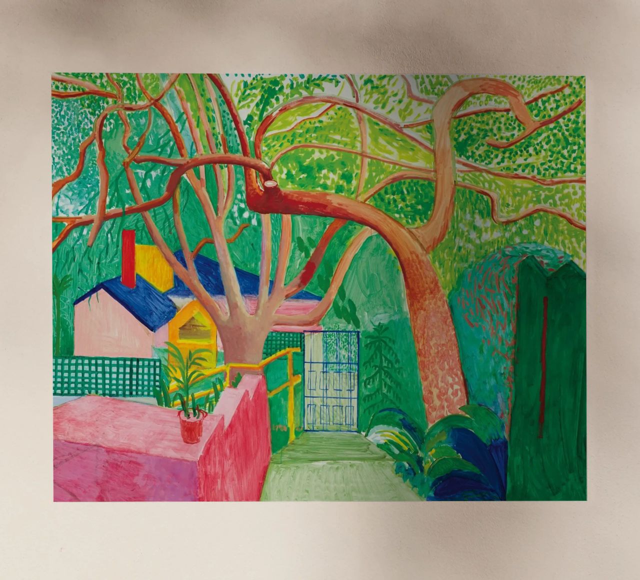 Shady trees in front of the house - David hockney pellicola backlit da Perdana shop
