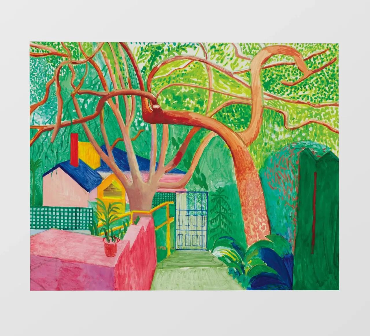 Shady trees in front of the house - David hockney lámina retroiluminada de Perdana shop