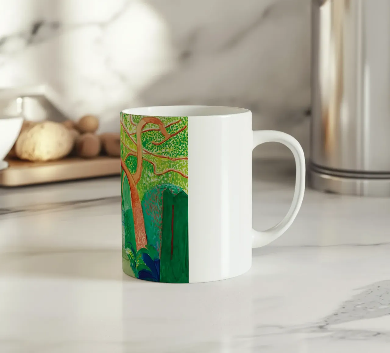Shady trees in front of the house - David hockney Keramik Tasse von Perdana shop