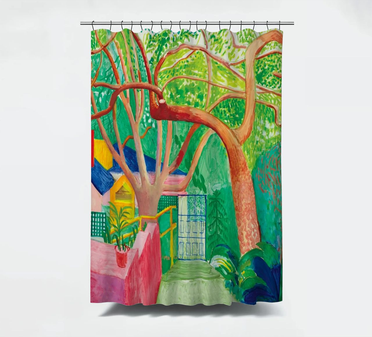 Shady trees in front of the house - David hockney tenda da doccia da Perdana shop