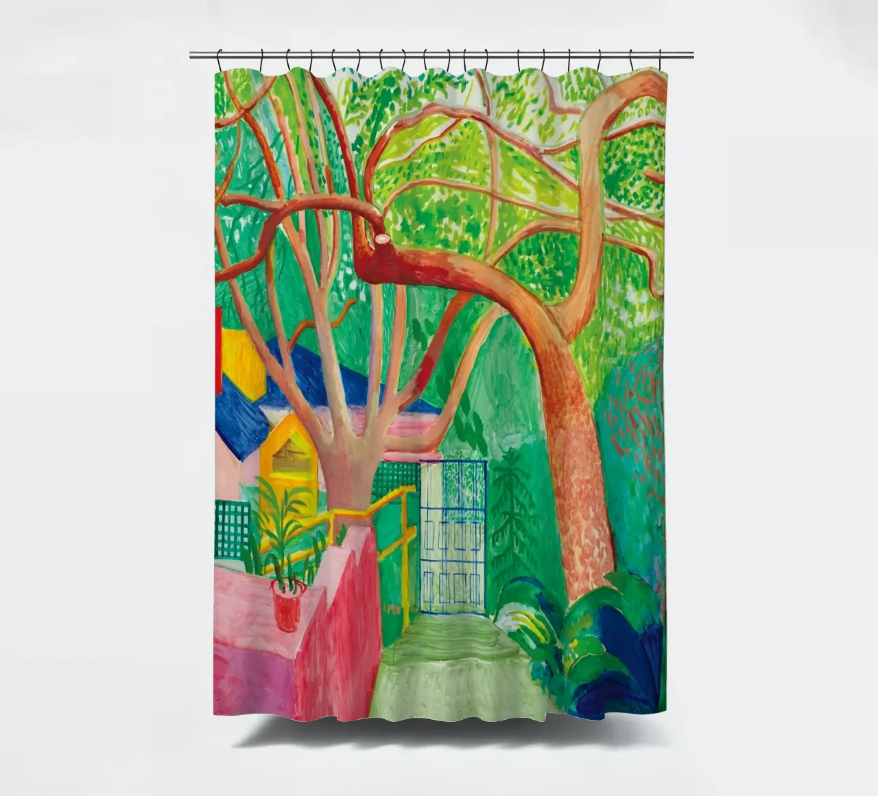 Shady trees in front of the house - David hockney tenda da doccia da Perdana shop