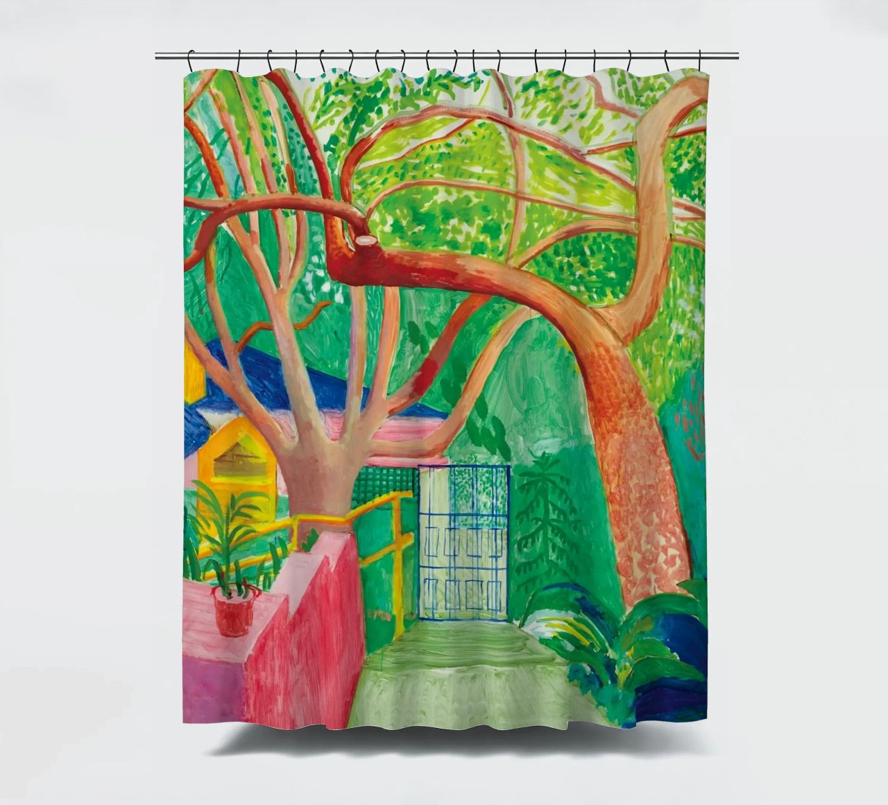 Shady trees in front of the house - David hockney tenda da doccia da Perdana shop