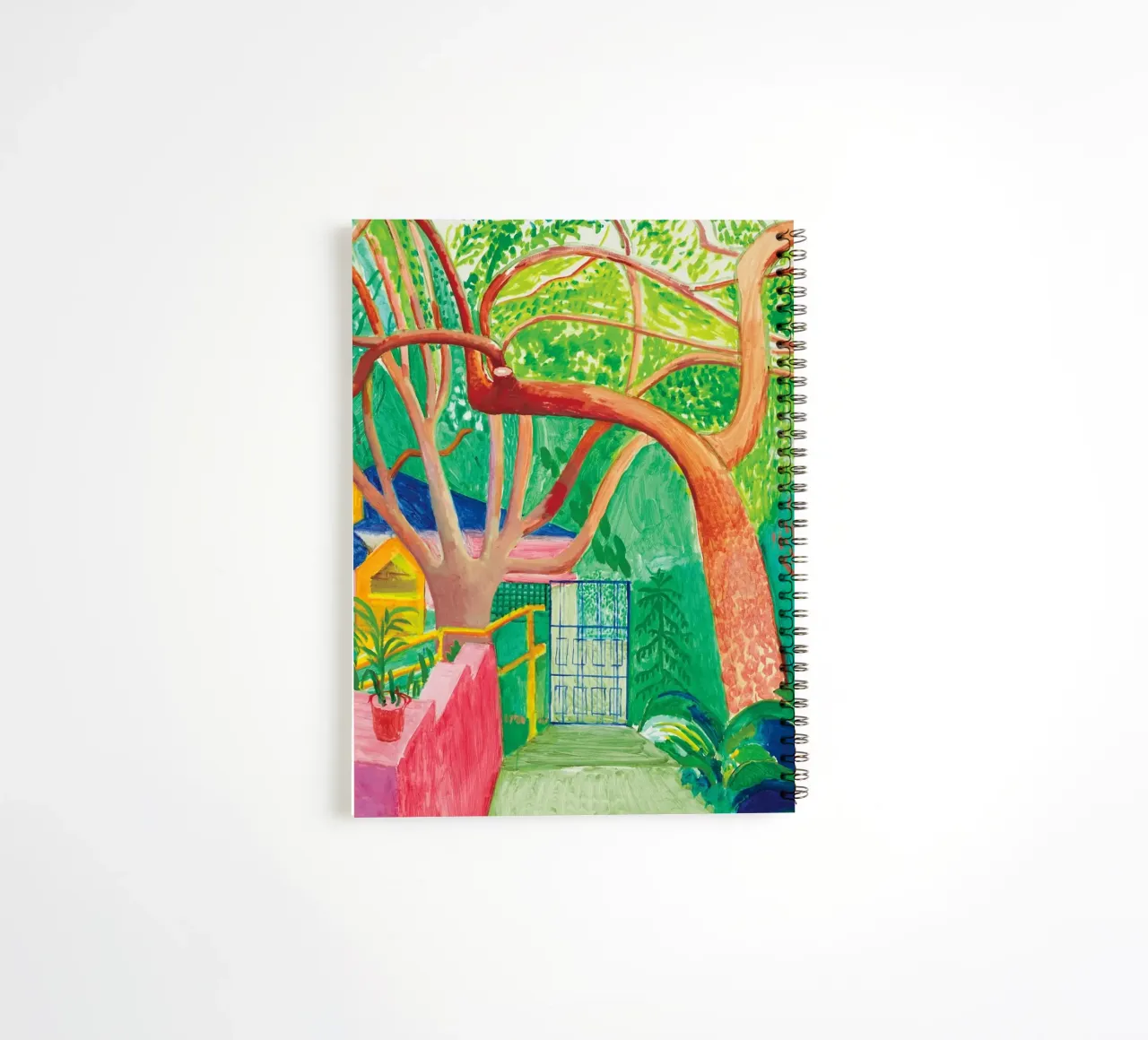 Shady trees in front of the house - David hockney spiral notebook by Perdana shop