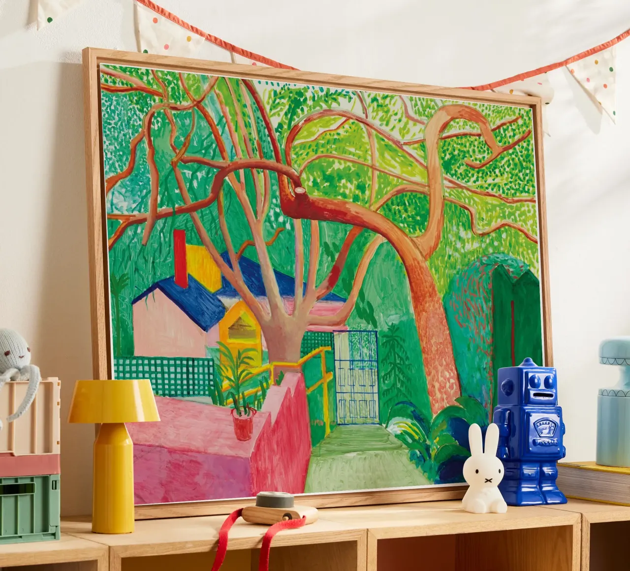 Shady trees in front of the house - David hockney Acryl-Glas von Perdana shop