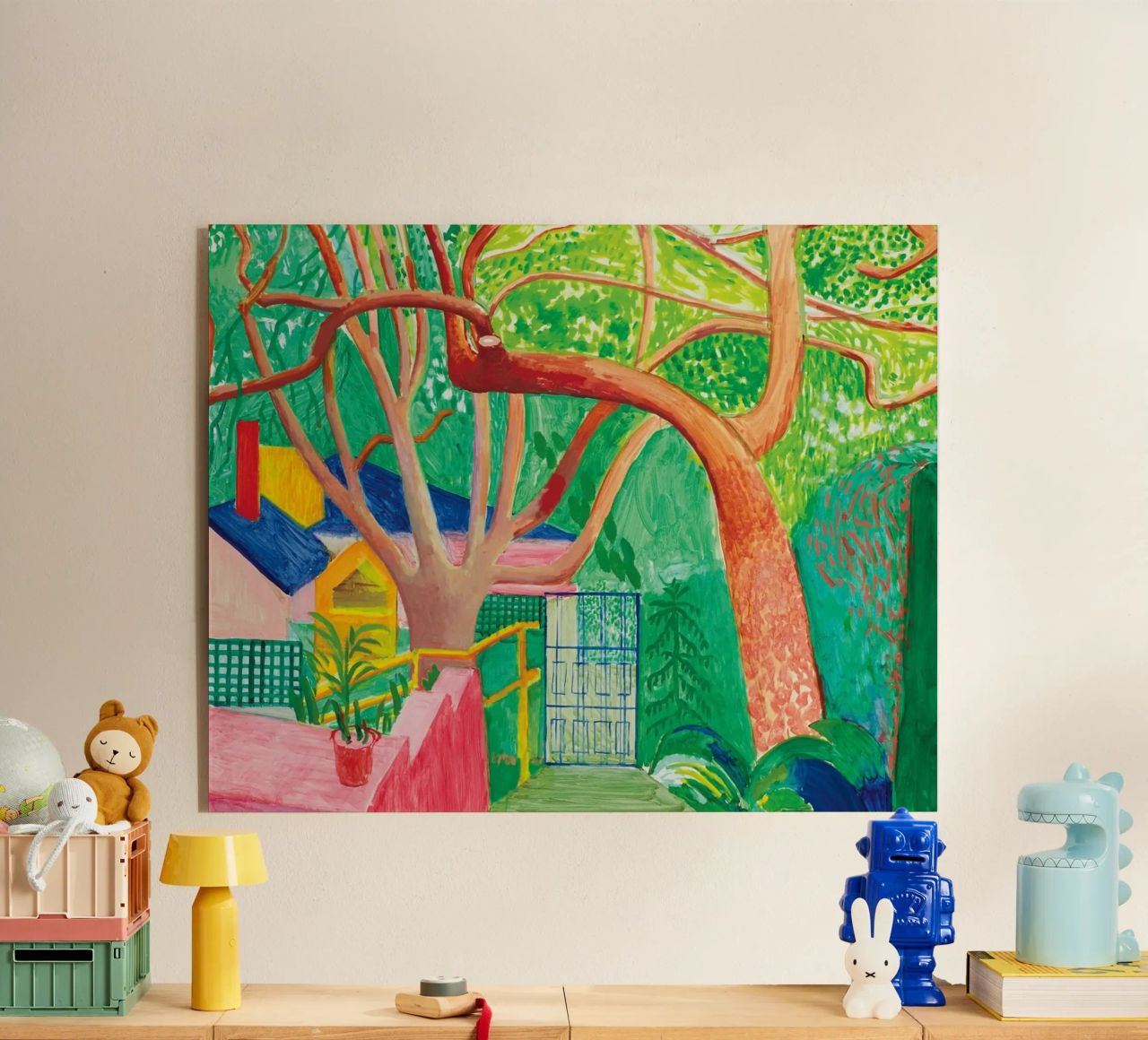 Shady trees in front of the house - David hockney plexiglass da Perdana shop