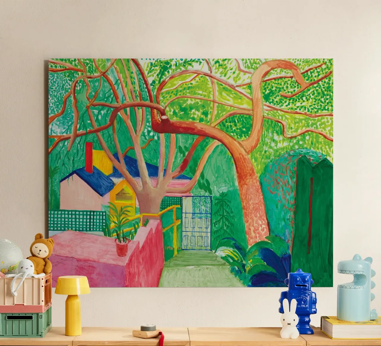 Shady trees in front of the house - David hockney pannello forex da Perdana shop