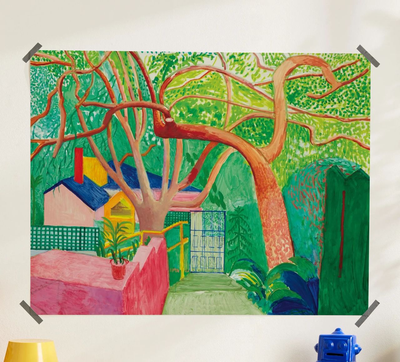 Shady trees in front of the house - David hockney carta hahnemühle da Perdana shop