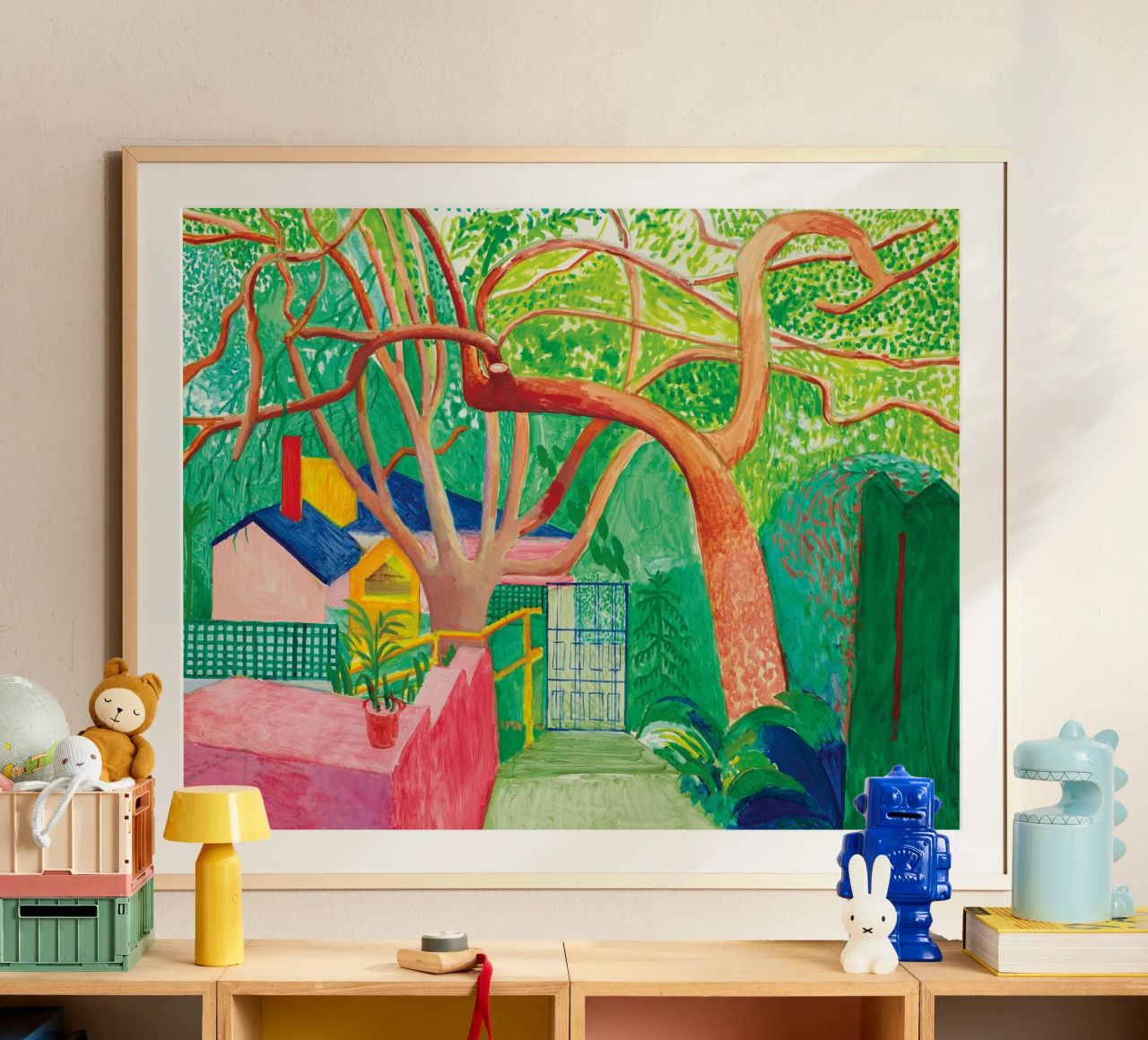Shady trees in front of the house - David hockney carta hahnemühle da Perdana shop