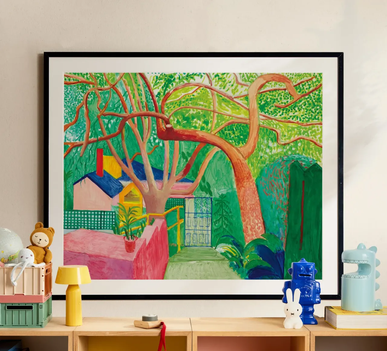 Shady trees in front of the house - David hockney carta hahnemühle da Perdana shop