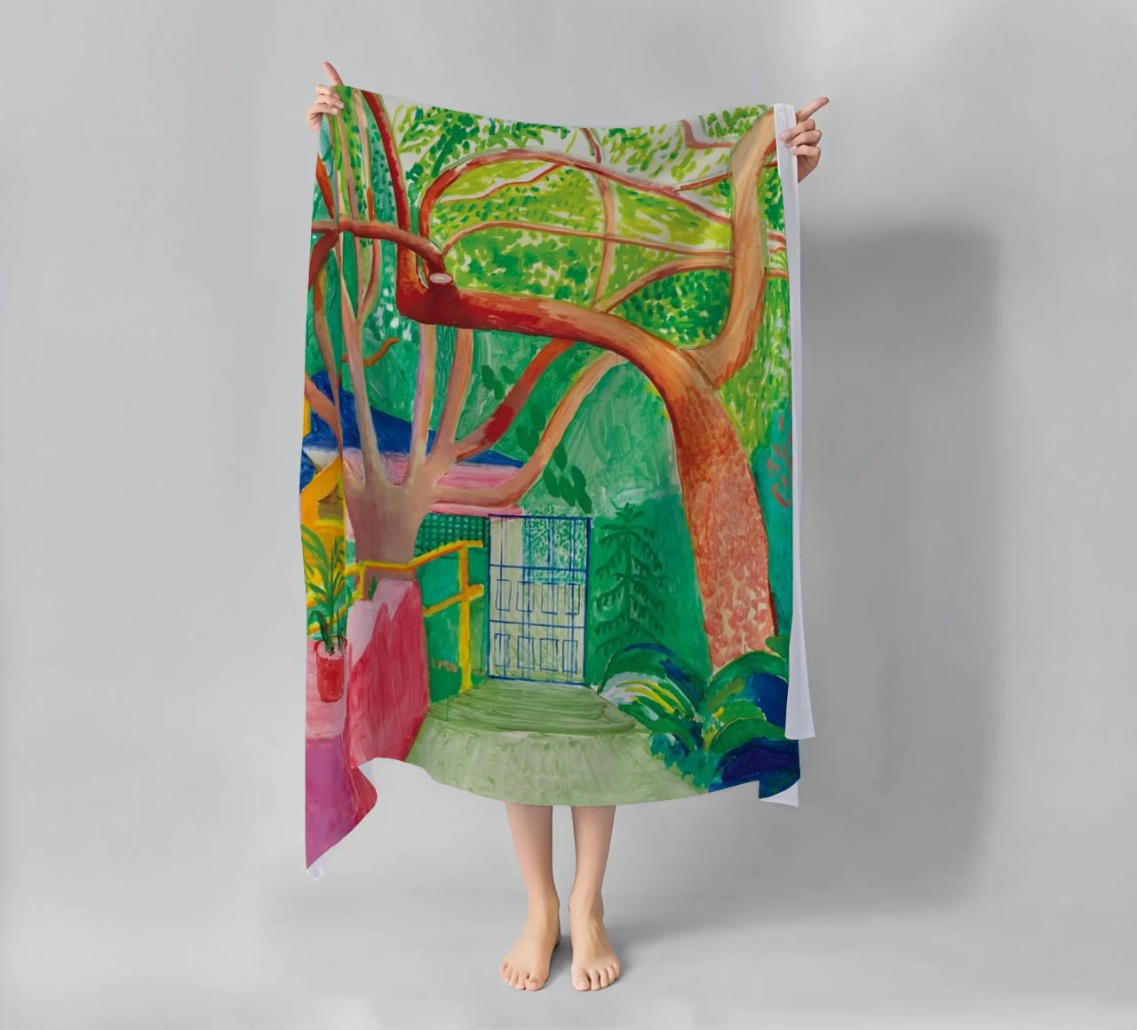 Shady trees in front of the house - David hockney telo mare da Perdana shop