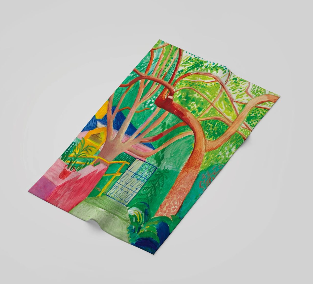 Shady trees in front of the house - David hockney telo mare da Perdana shop