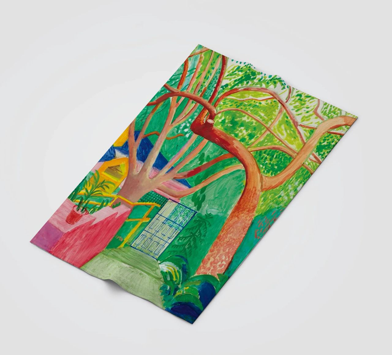 Shady trees in front of the house - David hockney coperta in pile da Perdana shop