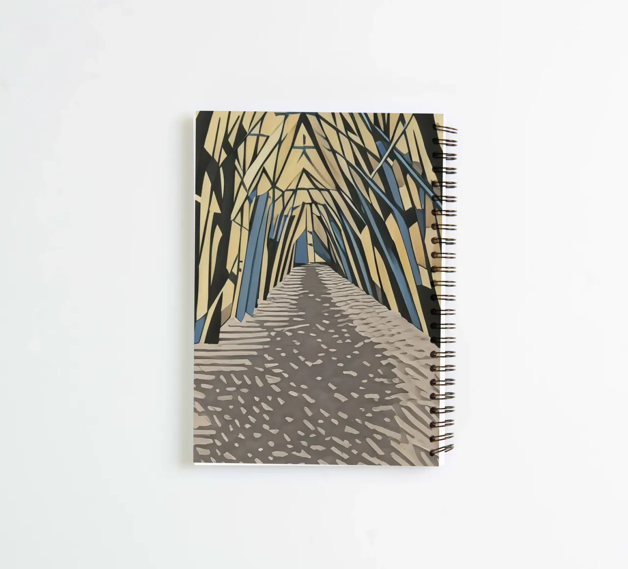 Excursion_nature_tree_alley_5 spiral notebook by Abstract Art by LK