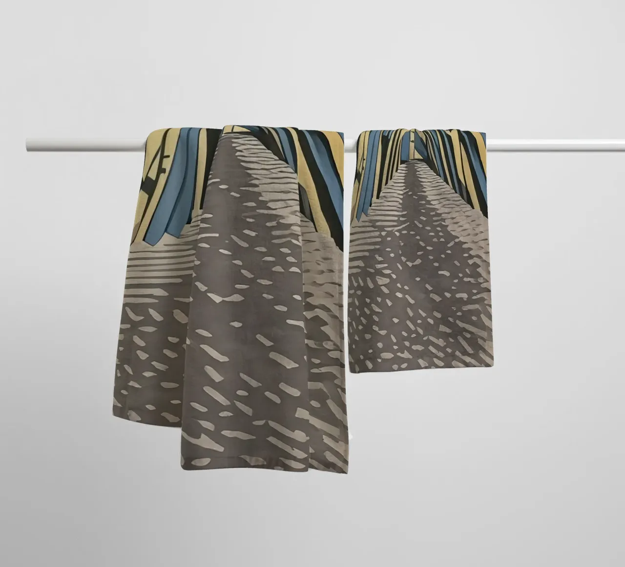Excursion_nature_tree_alley_5 towel by Abstract Art by LK