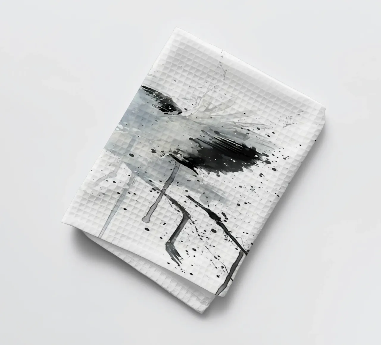 Watercolor Crane tea towel by Allaire