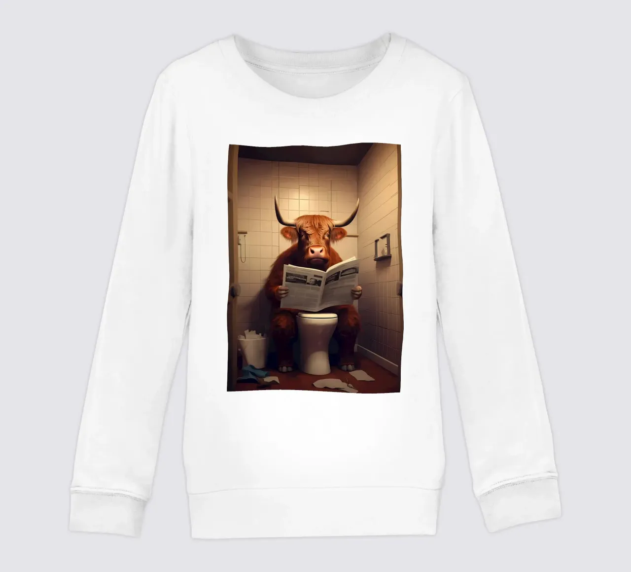 Mucca Highland sul water felpa bambino da Mikesell