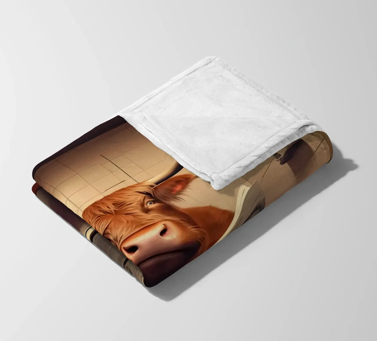 Mucca Highland sul water coperta in pile da Mikesell