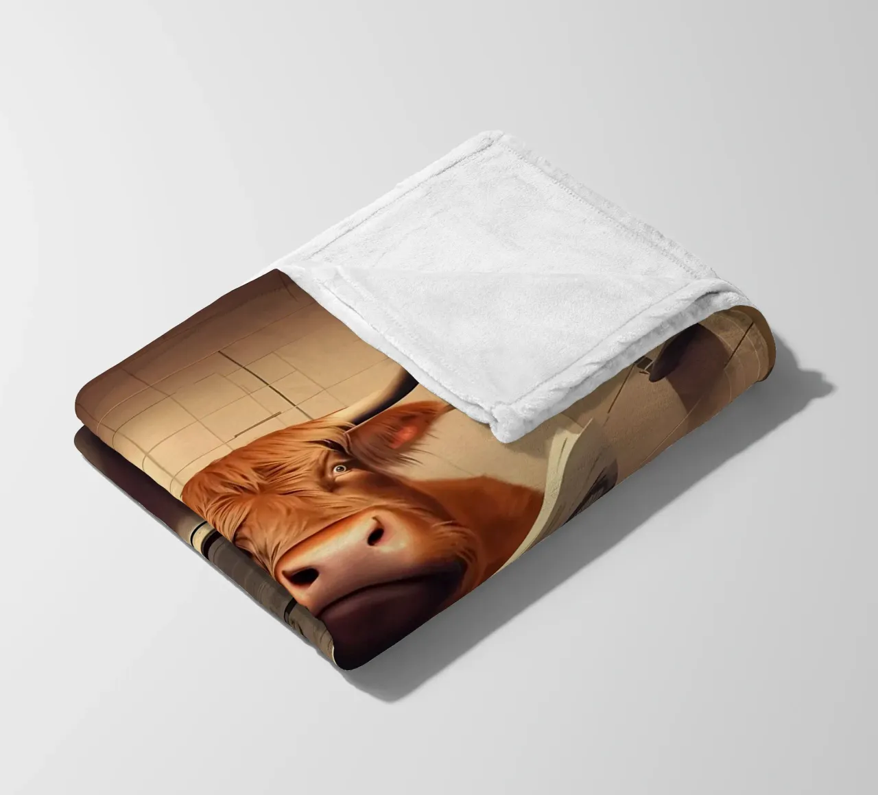 Mucca Highland sul water coperta in pile da Mikesell
