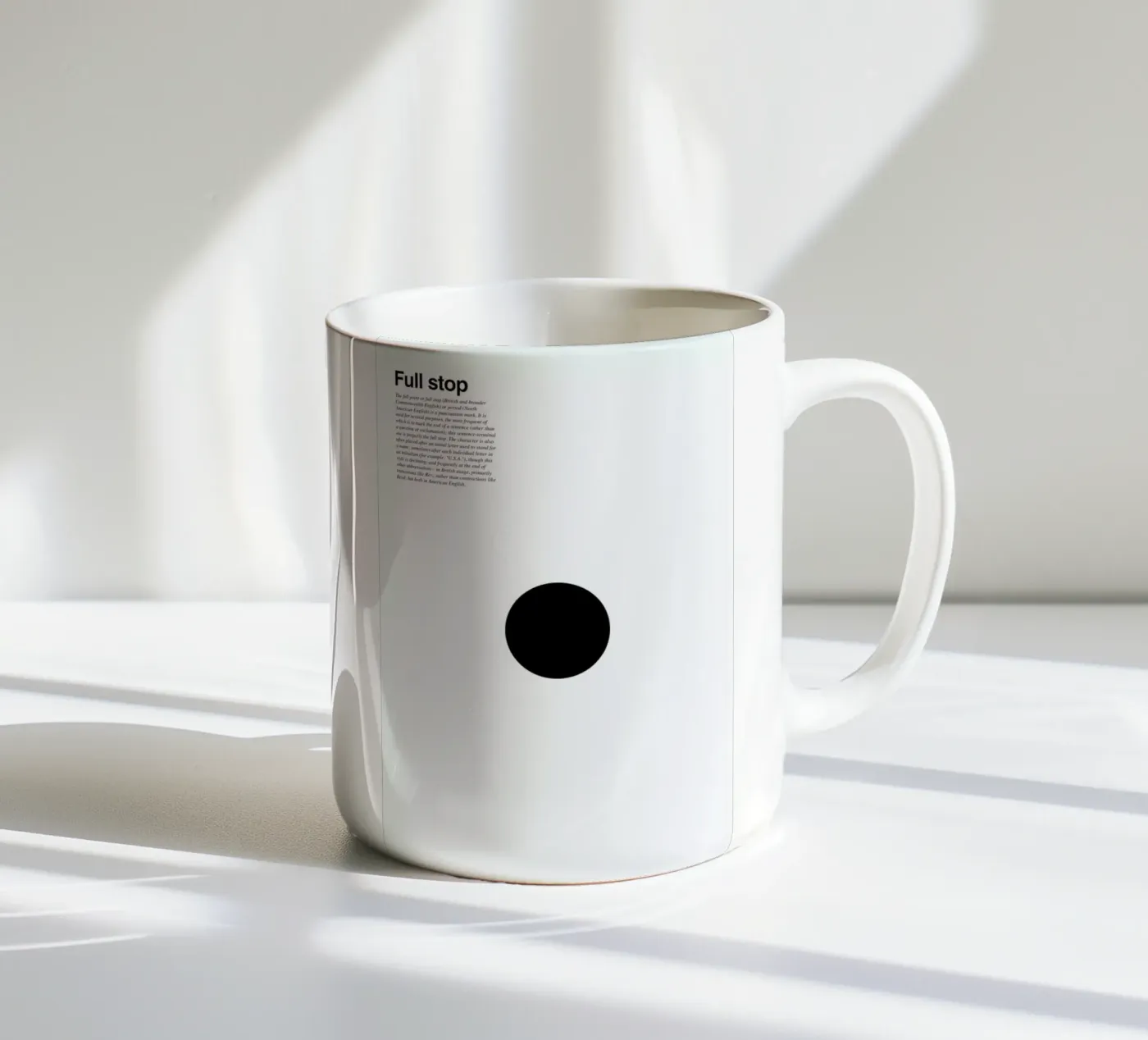 Full stop ceramic mug by LeDieg
