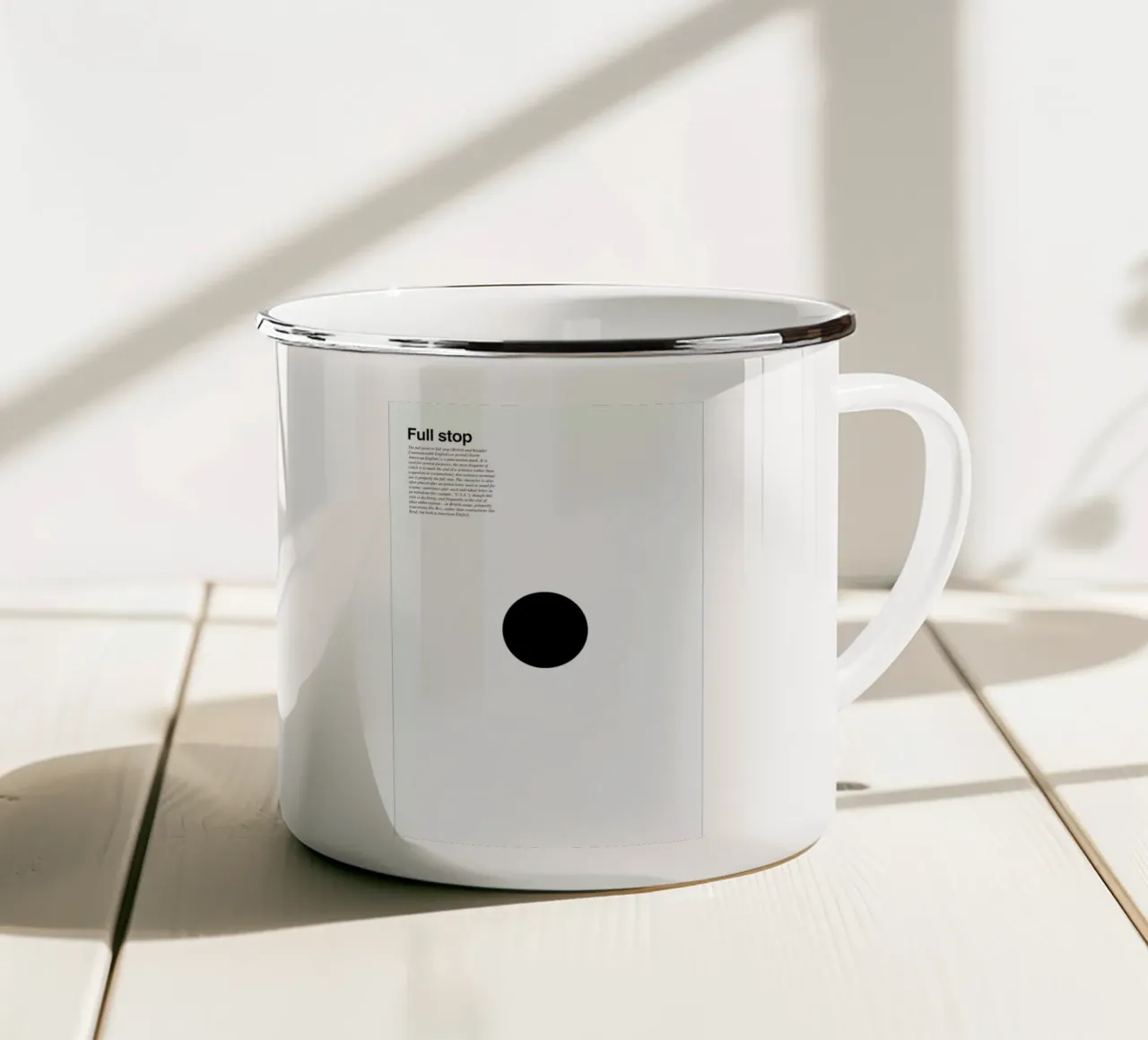 Full stop tazza in smalto da LeDieg