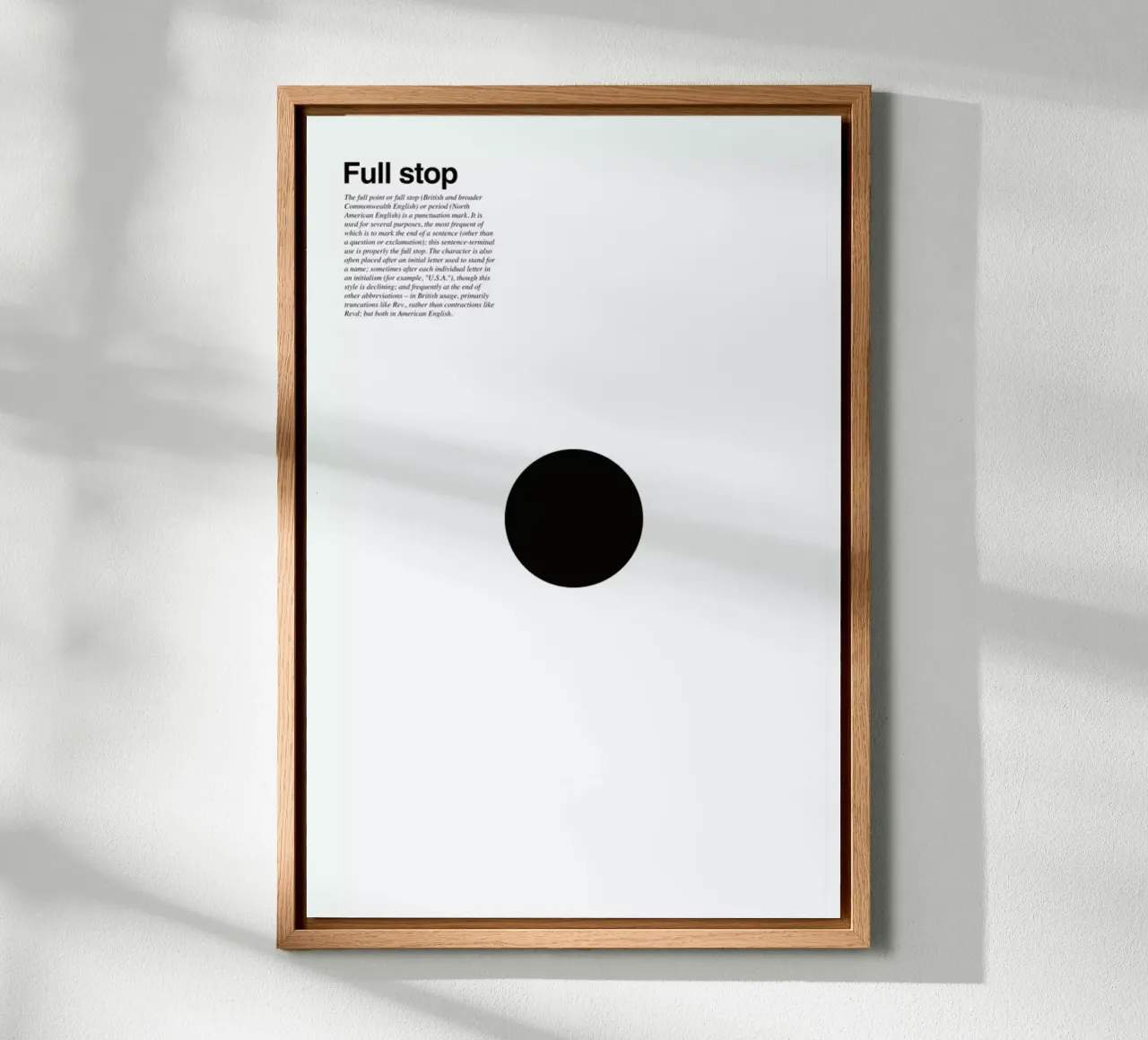 Full stop canvas with Floater frame by LeDieg