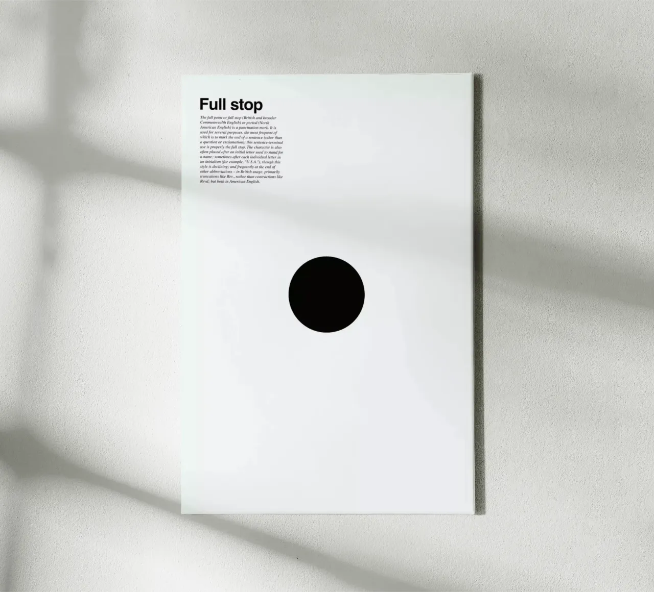 Full stop canvas with Floater frame by LeDieg