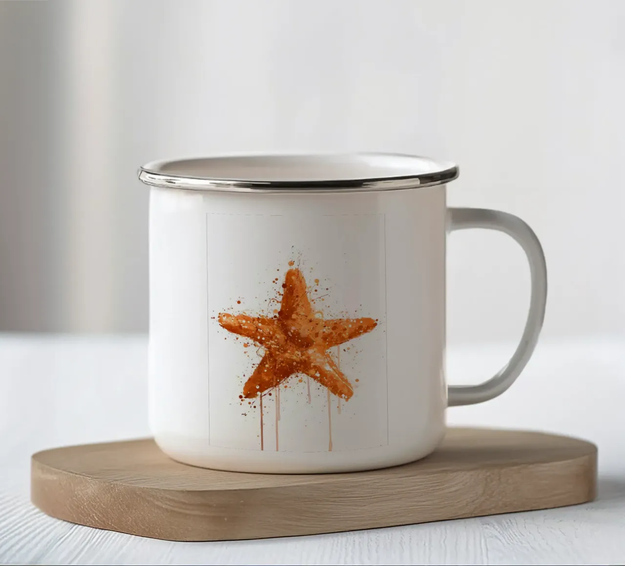 Stella marina acquerellata tazza in smalto da Allaire