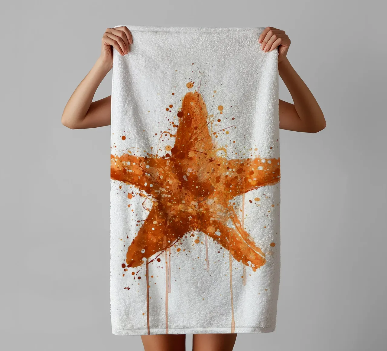 Estrella de mar de acuarela toalla de baño de Allaire