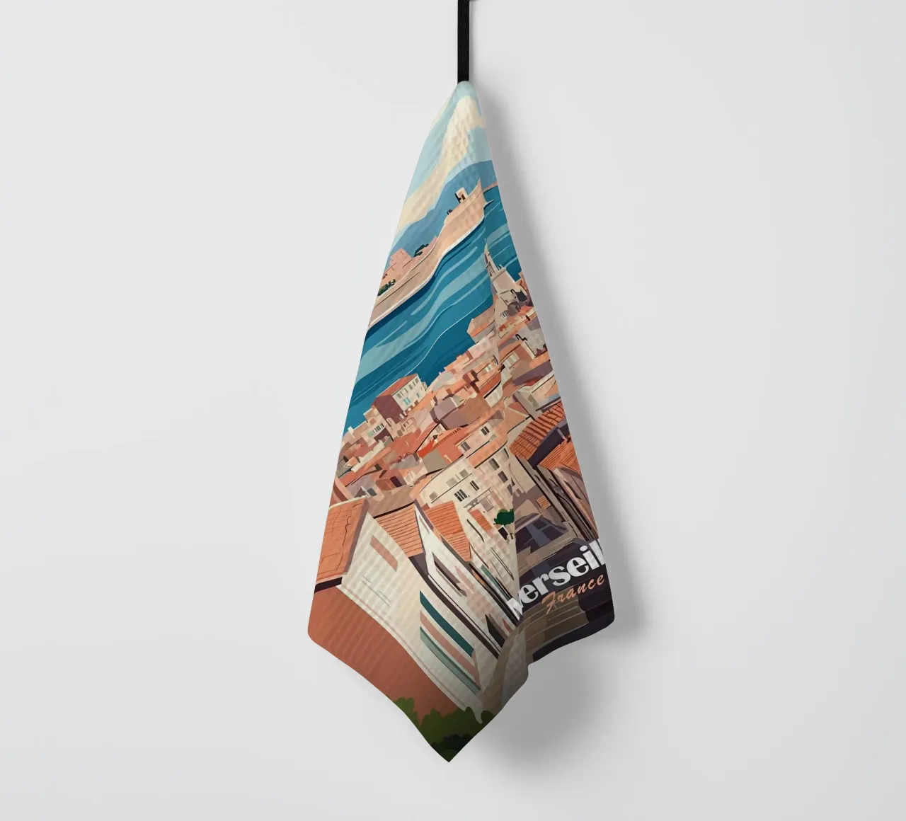 Paesaggio urbano di Marsiglia canovaccio da cucina da Ginnery