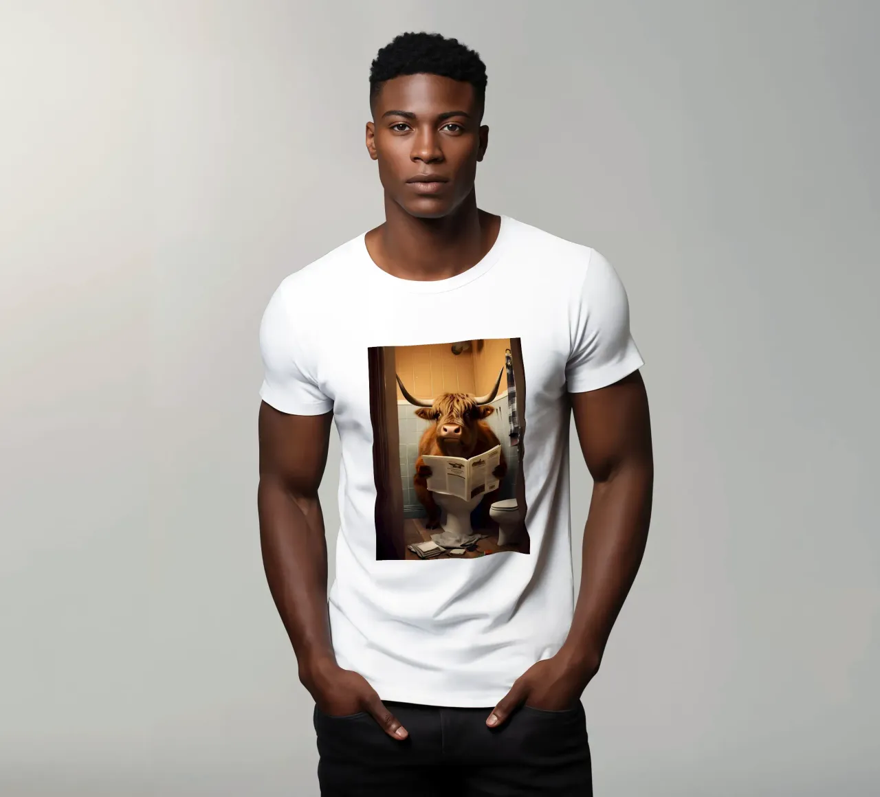 Mucca Highland sul water t-shirt da Mikesell