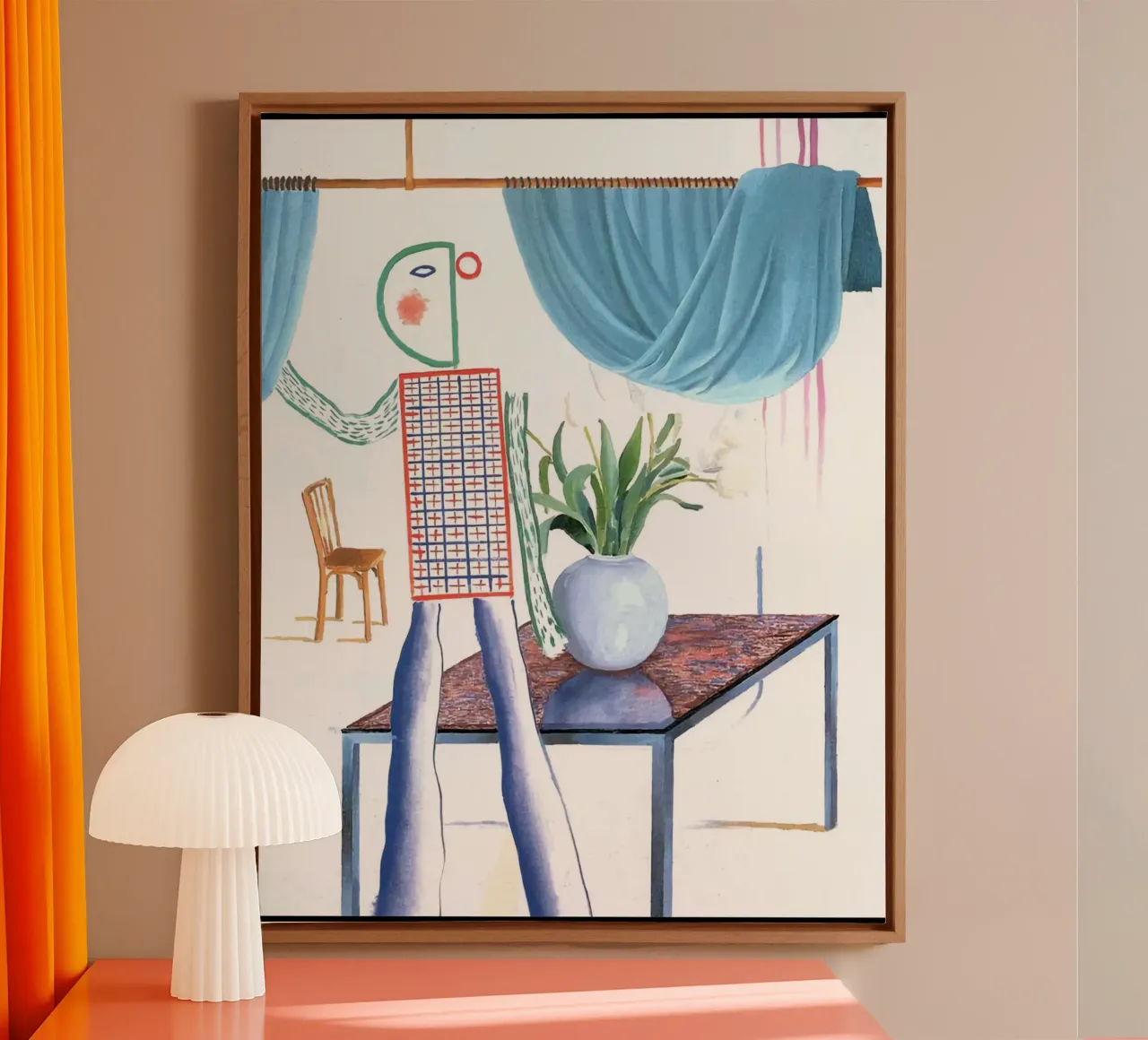 Woninginrichting - David hockney canvas met Baklijst van Perdana shop